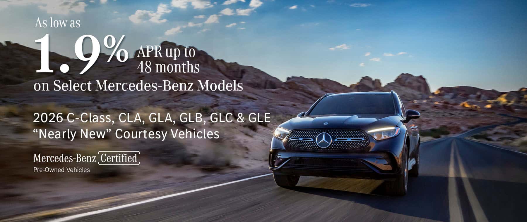 Enjoy special financing rates on select CPO retired courtesy vehicles