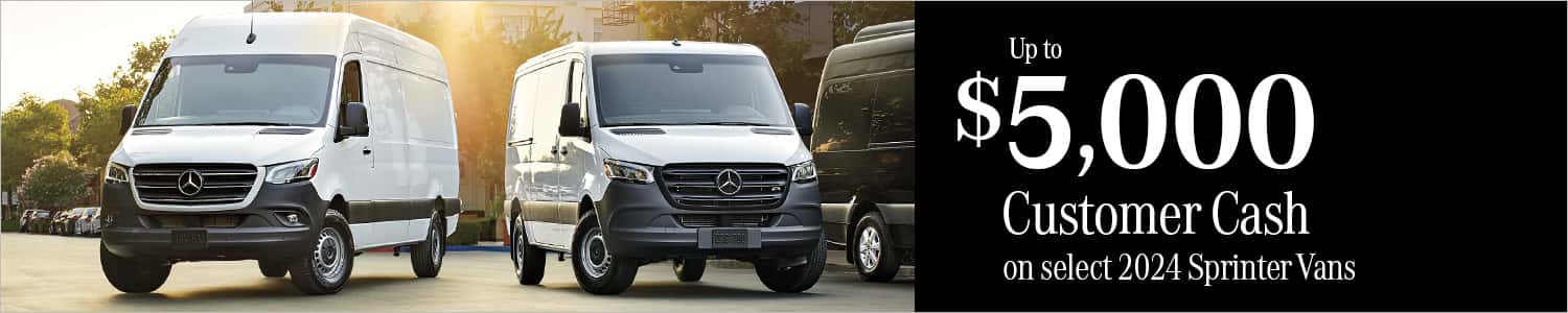 Enjoy special bonus cash incentives on select Sprinter vans