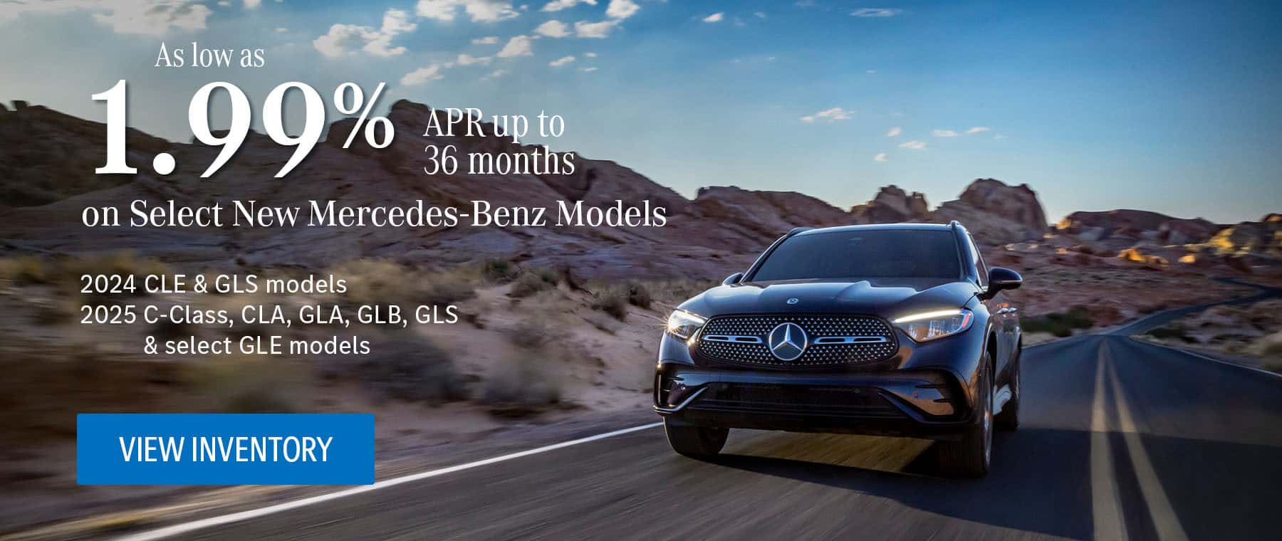 Enjoy special interest rates on select New Mercedes-Benz models