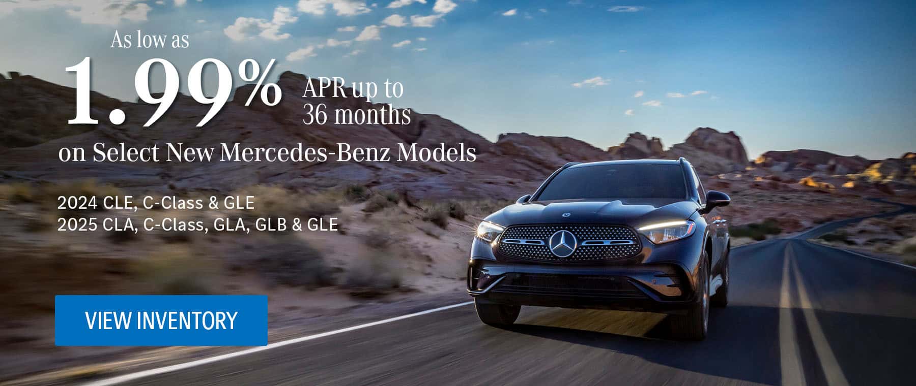 Enjoy special interest rates on select New Mercedes-Benz models