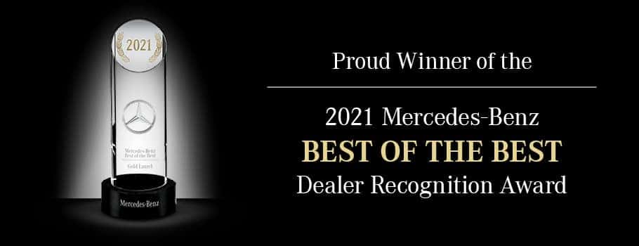 Mercedes-Benz Best of the Best Dealer Recognition award Proud winner of the Mercedes-Benz Best of the Best Dealer Recognition award