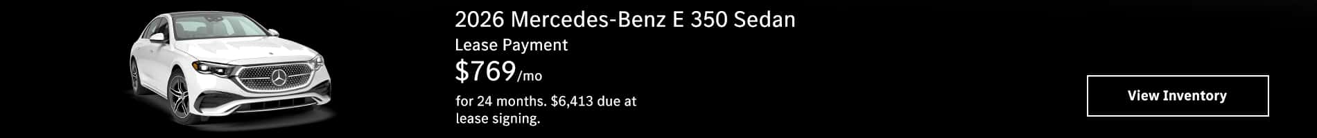 Mercedes-Benz E350 Lease Special