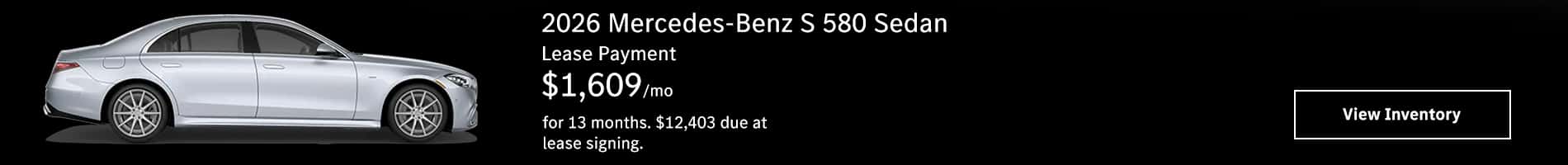Mercedes-Benz S580 Lease Special