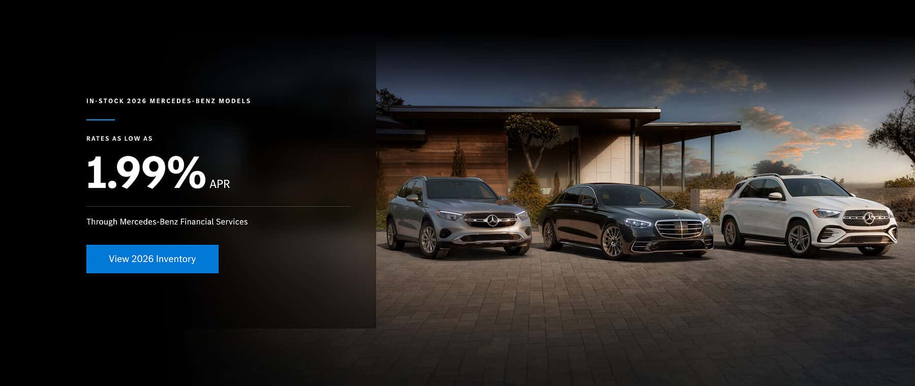 2026 Mercedes-Benz models with 1.99% APR financing for 24 months at Mercedes-Benz of Myrtle Beach in Myrtle Beach, SC