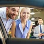 auto business, car sale, technology and people concept happy c