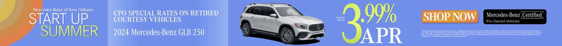 CPO Special Rates on Retired Courtesy Vehicles - 2024 Mercedes-Benz GLB 250 Rates As Low As 3.99% APR*