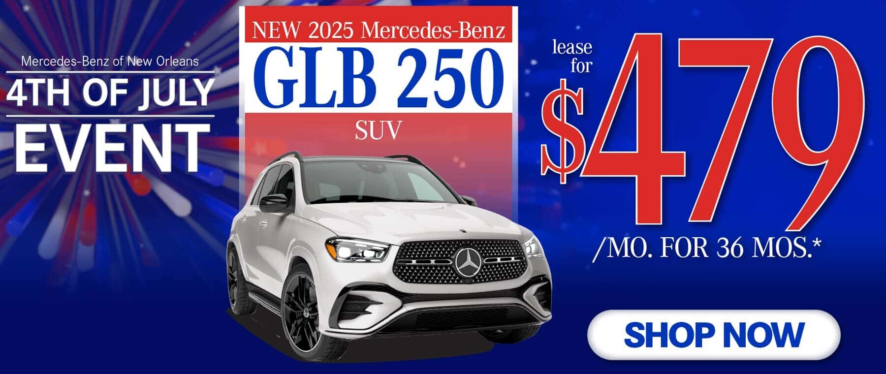 New 2025 Mercedes-Benz GLB 250 Lease for $479 a month for 36 Months*