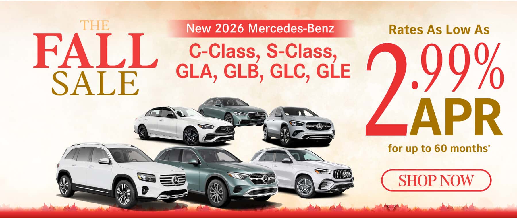 New 2026 Mercedes-Benz C-Class, S-Class, GLA, GLB, GLC, GLE