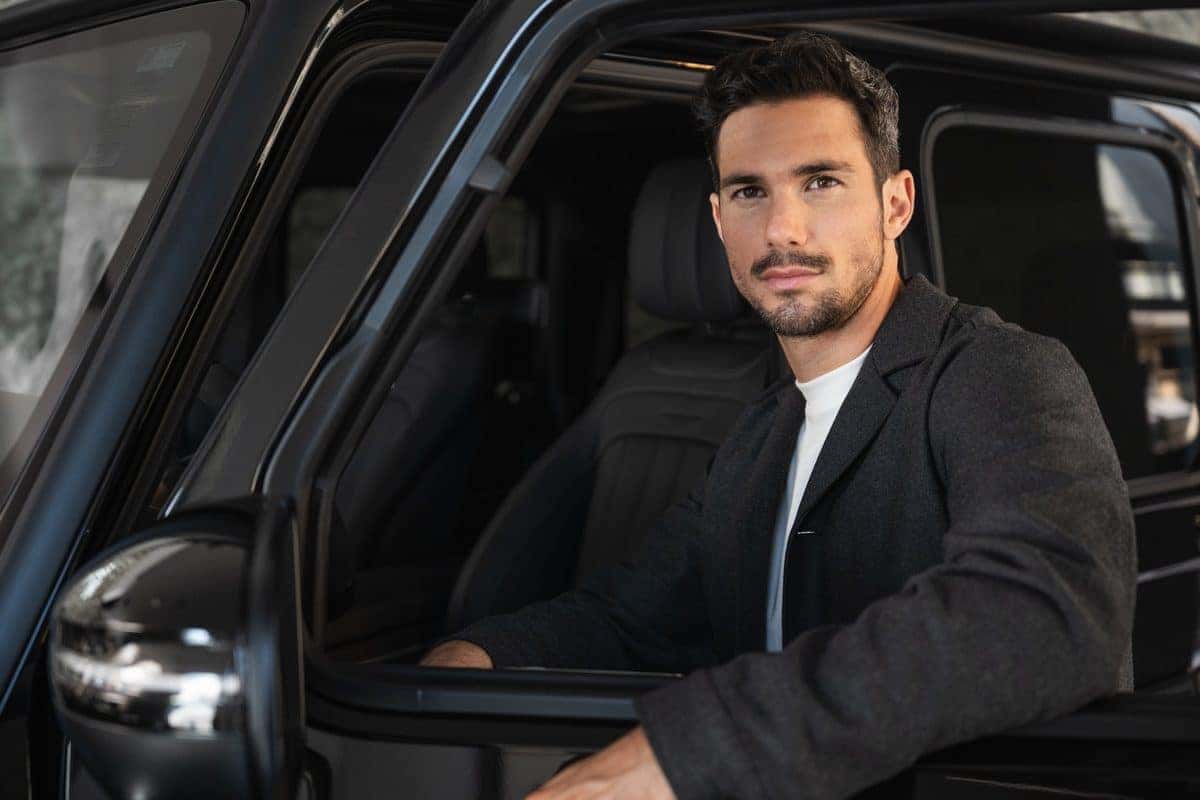 Driver seated in a Mercedes-Benz G-Class