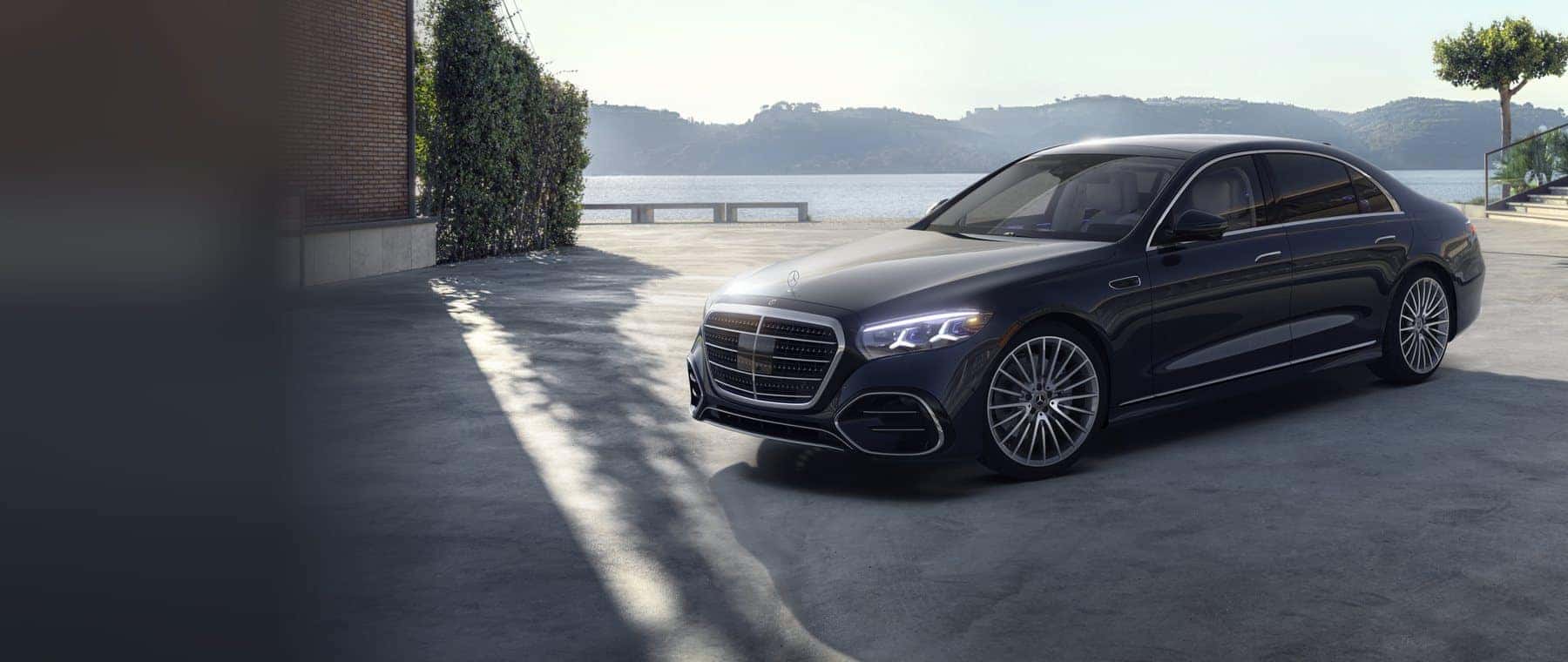 2027 S-Class Sedan, front three-quarter view (Mercedes-Benz USA photo). Optional equipment shown.