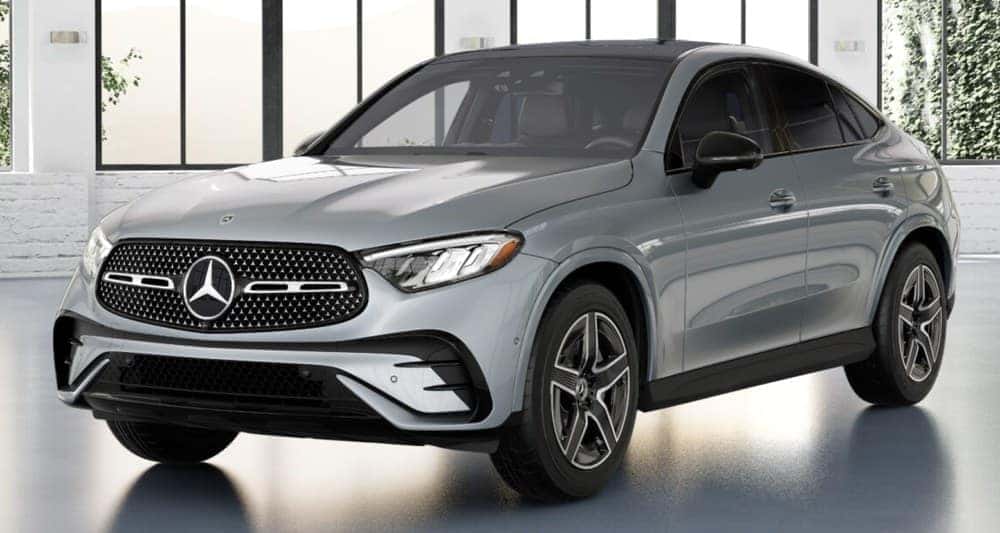 2027 GLC 300 4MATIC Coupe, Cirrus Silver, from our inventory (stock VF684700). Optional equipment shown.