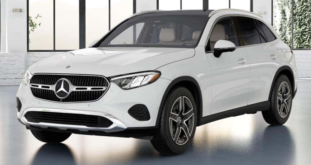 2027 GLC 300 4MATIC SUV, Polar White, from our inventory (stock VU152802). Optional equipment shown.