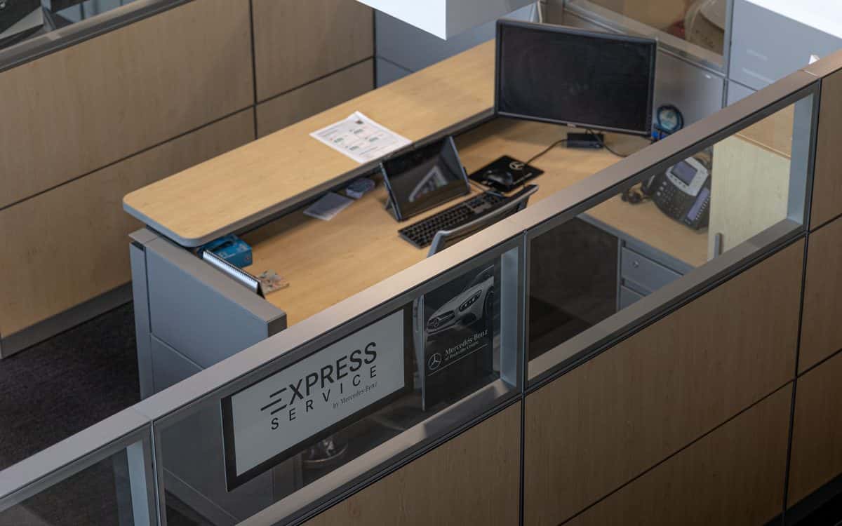Mercedes-Benz Express Service desk at the Mercedes-Benz of Rockville Centre Service Center