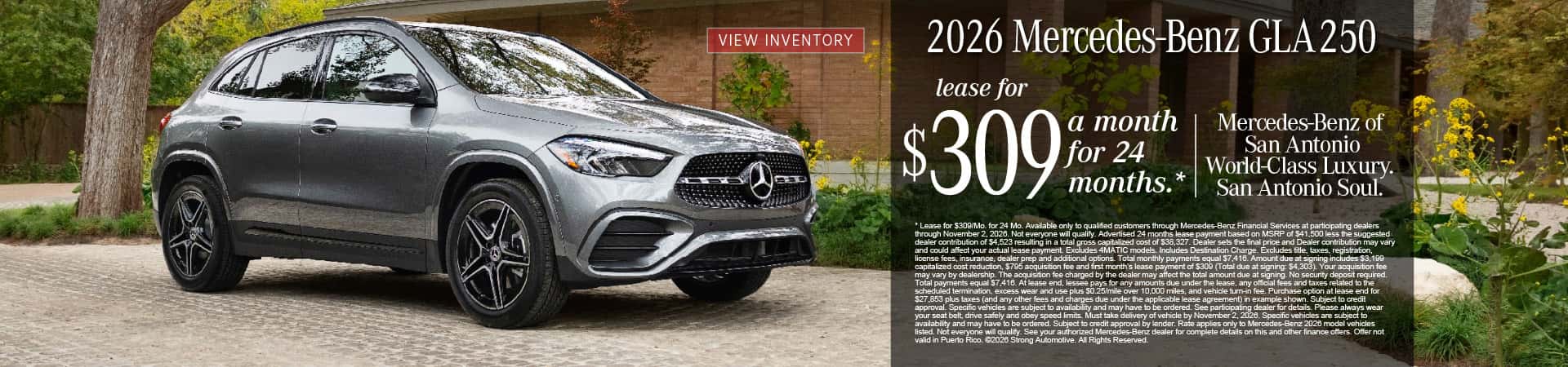 2026 Mercedes-Benz GLA 250 Lease for $309/month for 24 months (2)
