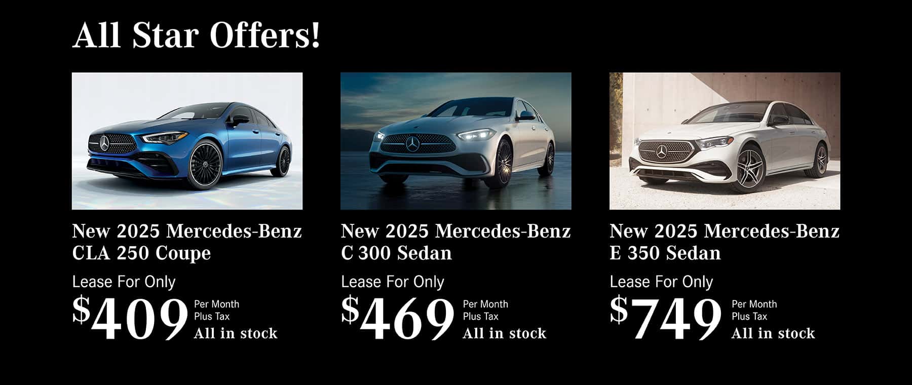 March 2025 CLA coupe/C300/ E 350 Offer