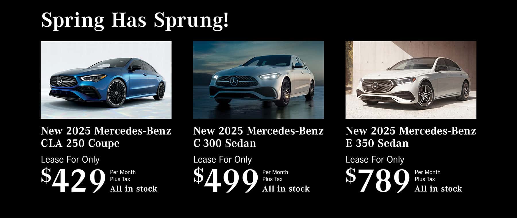 may 2025 CLA coupe/C300/ E 350 Offer