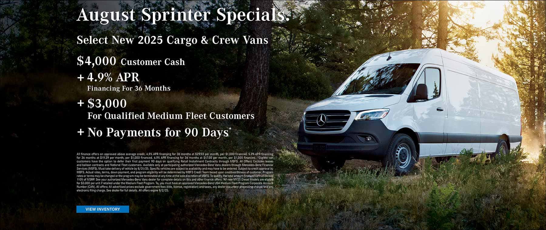 August Sprinter Specials