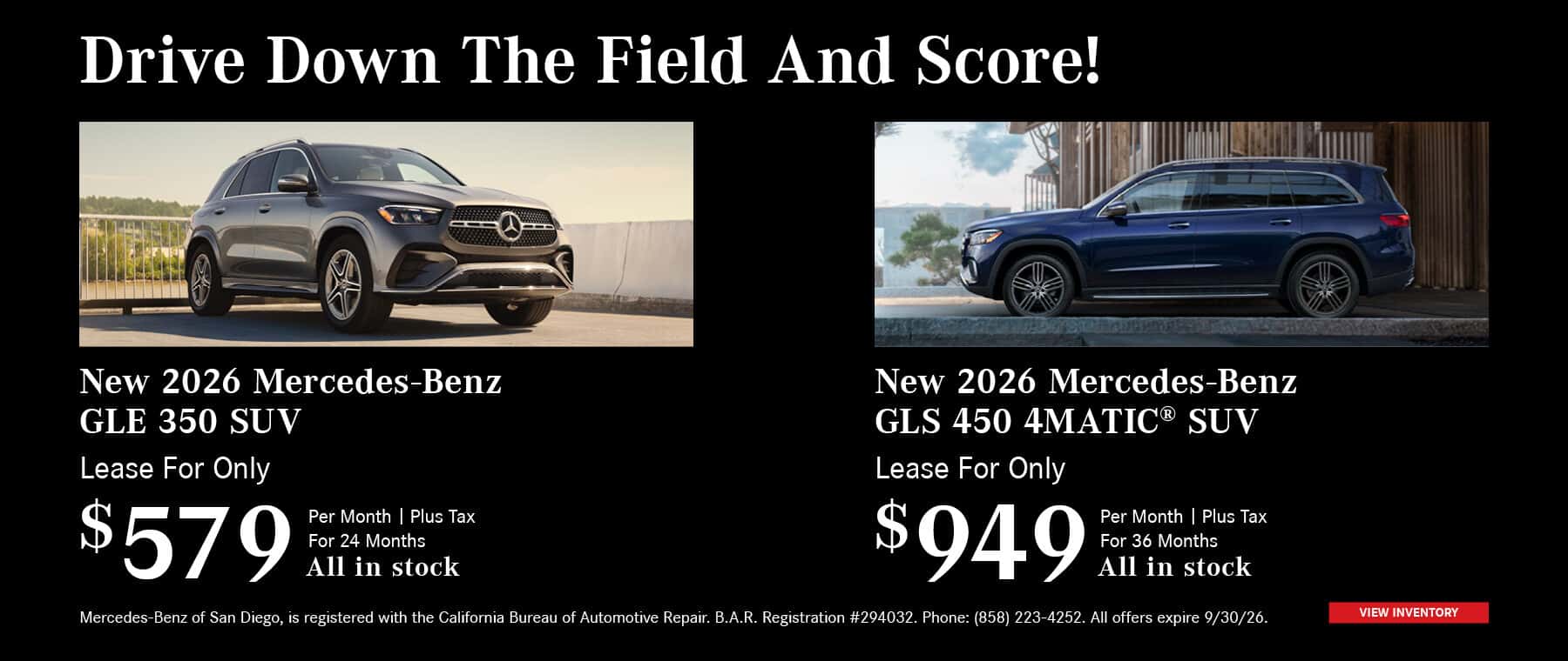 GLE 350 and GLS 450 Offer