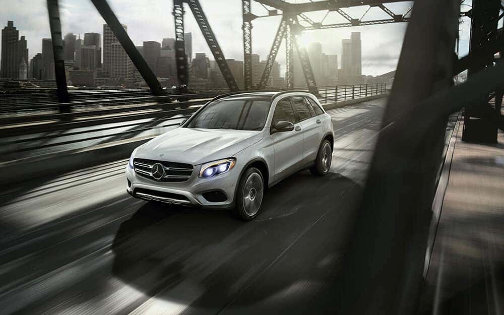 2018 Mercedes-Benz GLC Driving Over a Bridge