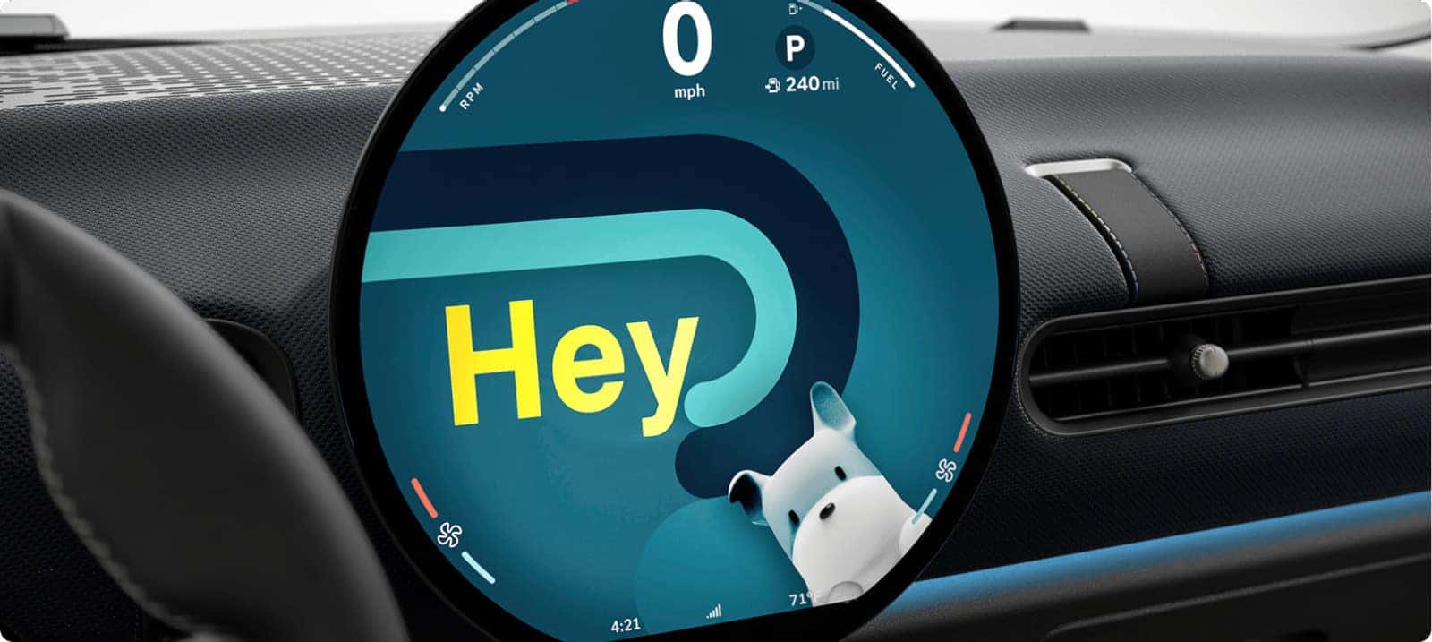 rounded infotainment system on the 2026 MINI cooper 2 door