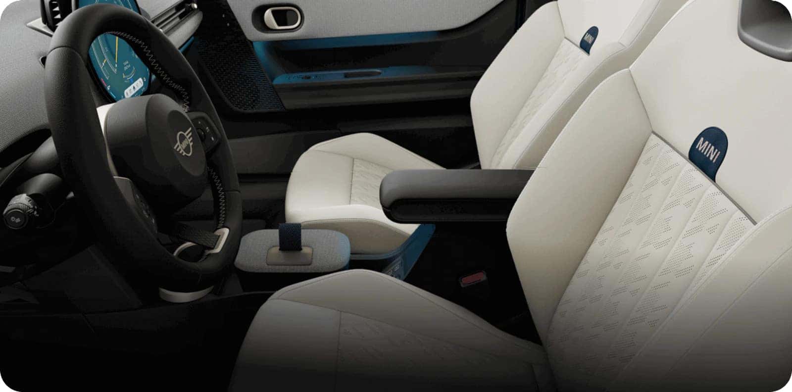 interior front seats of the 2026 mini cooper convertible