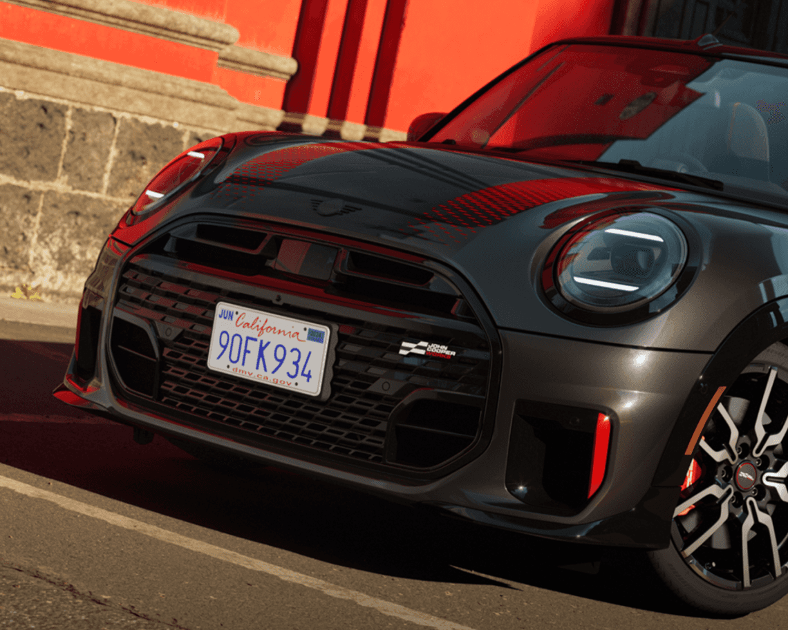 front of the 2026 mini cooper convertible jcw