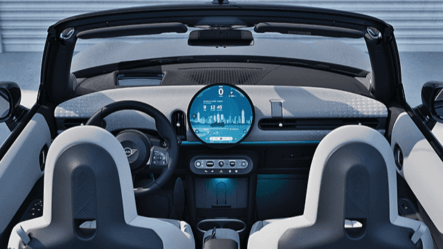 2025 mini cooper view of the interior dash board