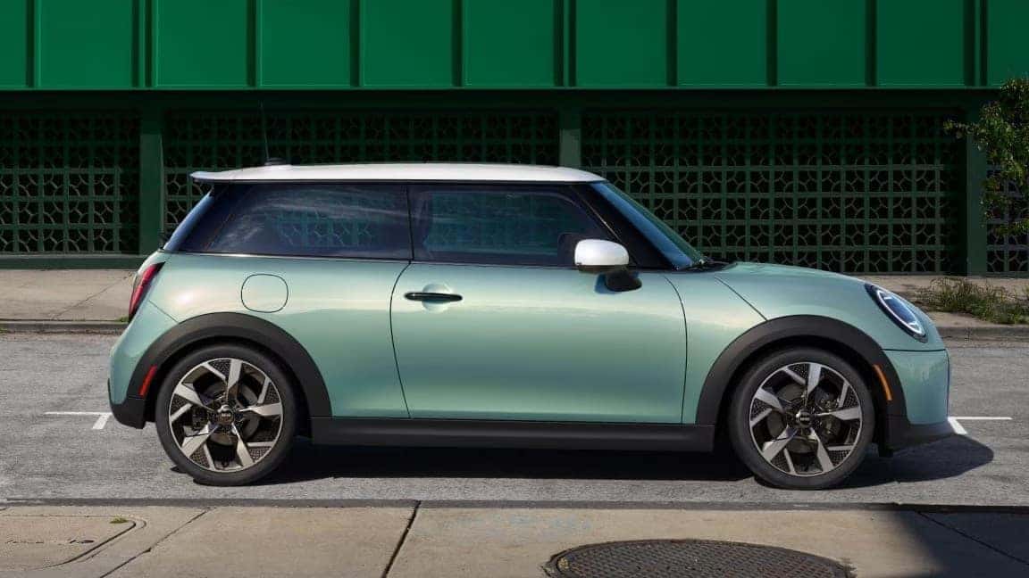 Mini Cooper 2 Door parked on a road