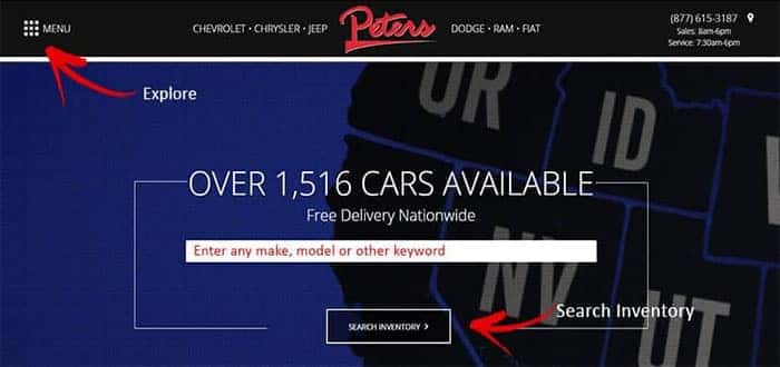 Peters Cars Free Delivery Step 1