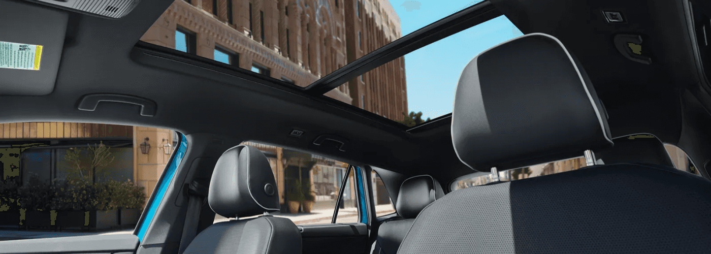 Interior view of a spacious modern premium SUV cabin layout