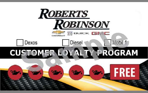 Oil Change Punch Card Sample