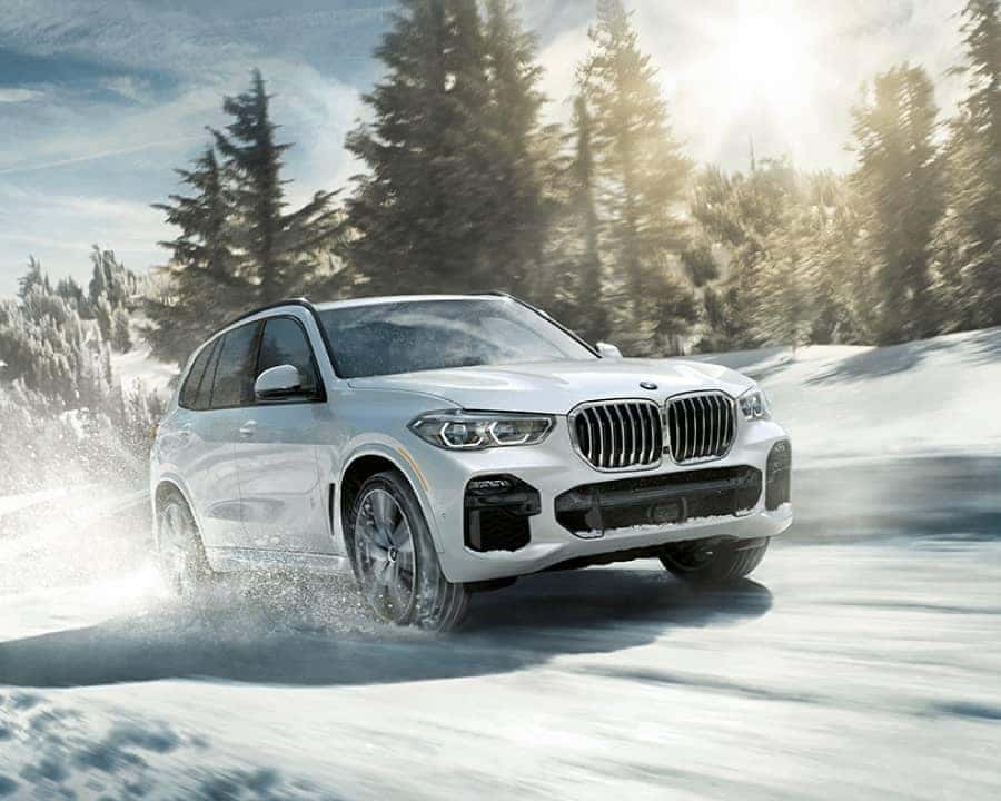 BMW driving in Grand Rapids winter conditions