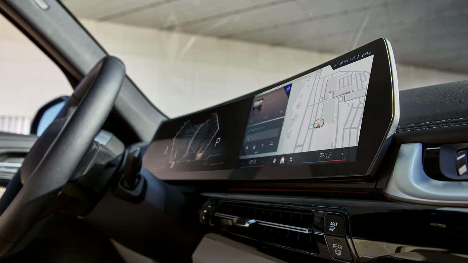 the curved display in a bmw x1