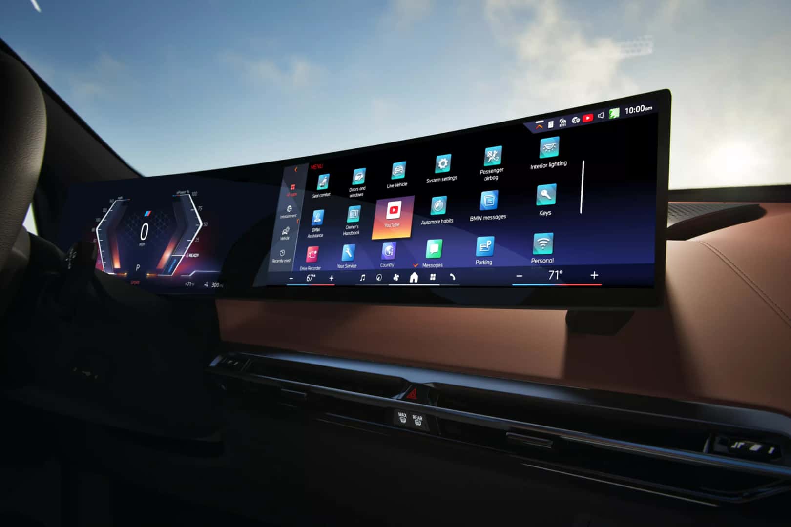 the curved display on a 2026 BMW iX