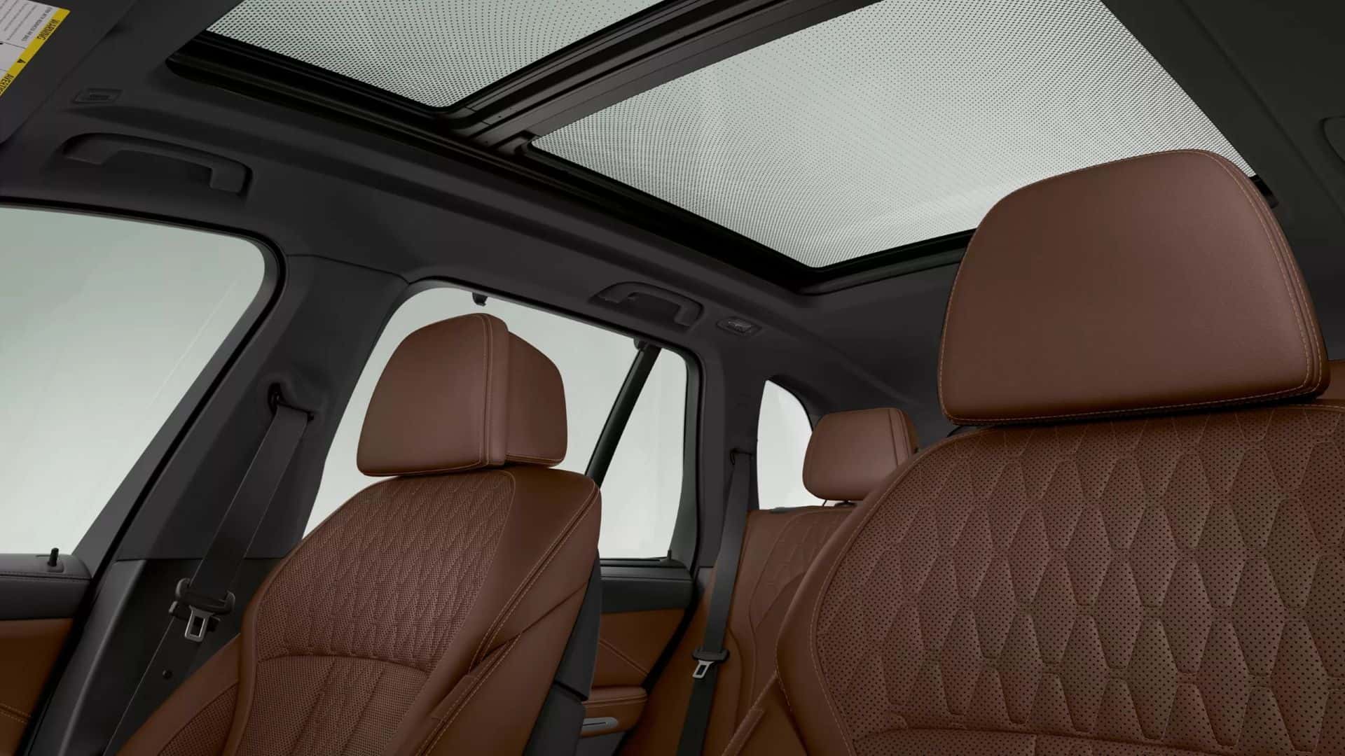 an interior view of the seconed row seating in the BMW X5