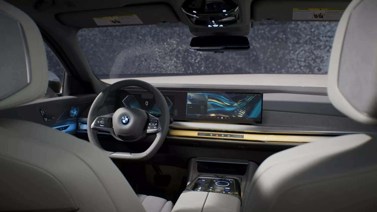 Interior view of the new Infotainment system in the 2026 BMW 7 Series