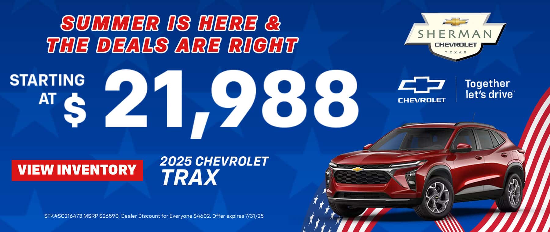 Sherman-Chevrolet—Jul-25—Monthly-Offers—Trax—1800×760