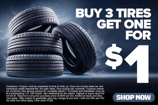 Buy 3 Tires Get One For $1
