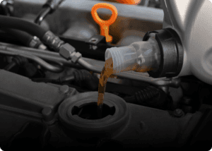 Oil pouring into engine