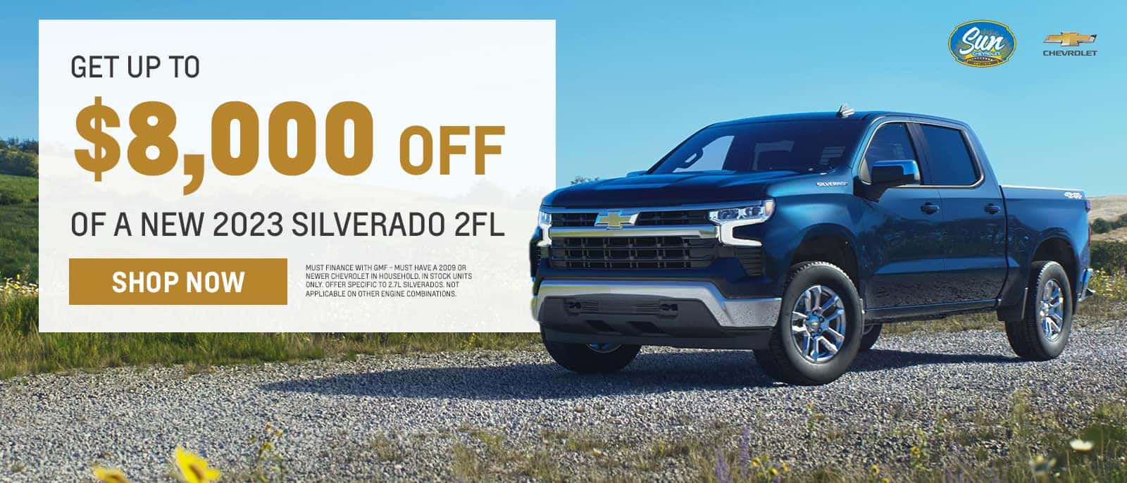 Get up to $8000 OFF of a new 2023 Silverado 2FL