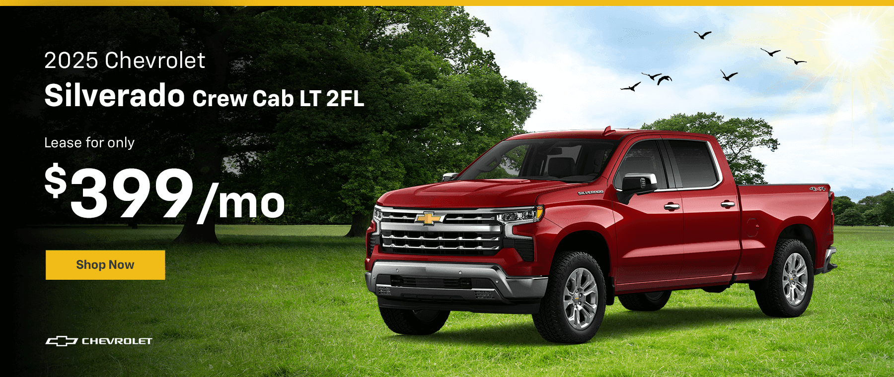 2025 Silverado Crew Cab LT 2FL Lease for only $399 per month!