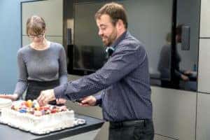 Part's Mananger Sean Woodworth celebrates 15yrs with Three Point Motors