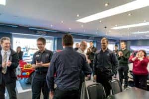 Part's Mananger Sean Woodworth celebrates 15yrs with Three Point Motors