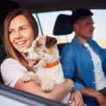 Couple with Dog on Road Trip
