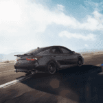 2023 Toyota Camry TRD racing down the road