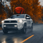 2026 Toyota 4Runner driving on the highway in the rain