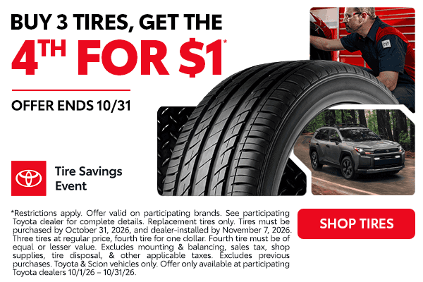 Buy 3 Tires, Get 4th for $1
