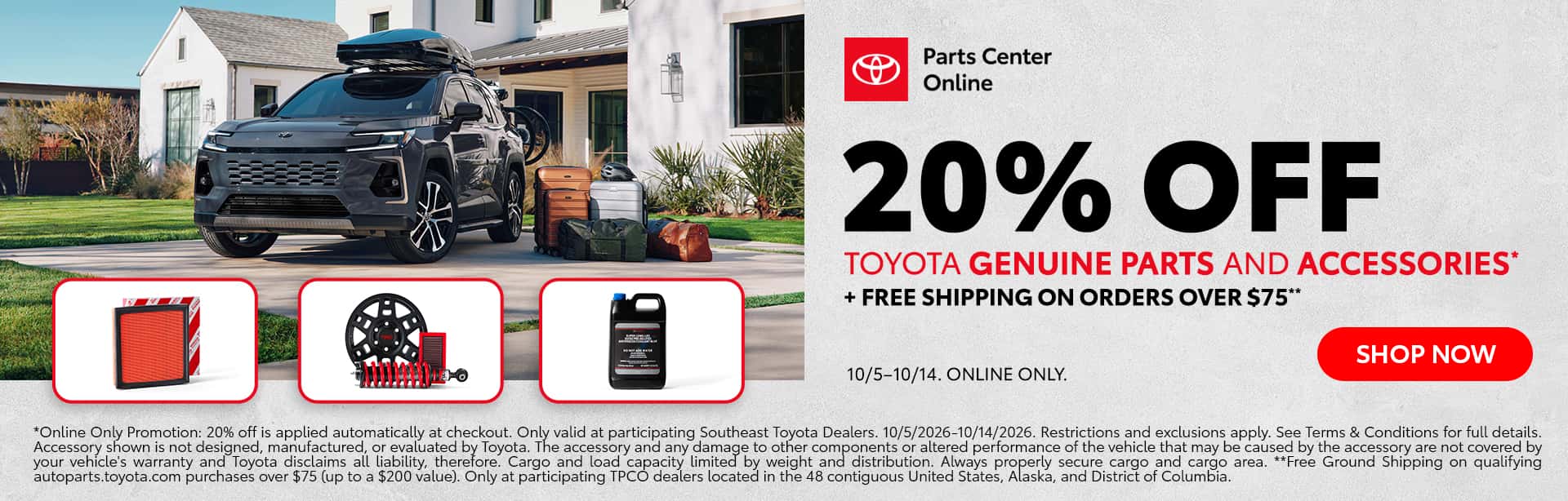 20% Off Toyota Genuine Parts and Accessories