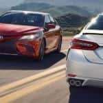 2018 Toyota Camry models driving on highway