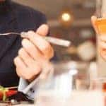 Couple having dinner in a seafood restaurant